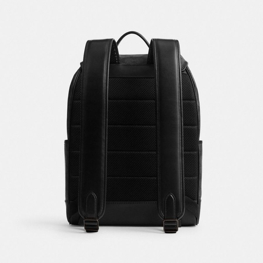 Grey Men COACH® League Flap In Signature Canvas Backpack | 50928PKES