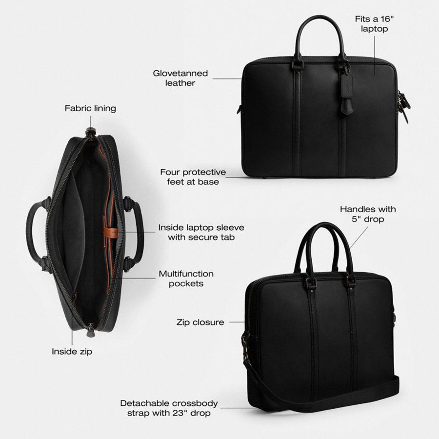 Grey Men COACH® Metropolitan Workbag In Signature Canvas Tote Bags | 15904KFTM