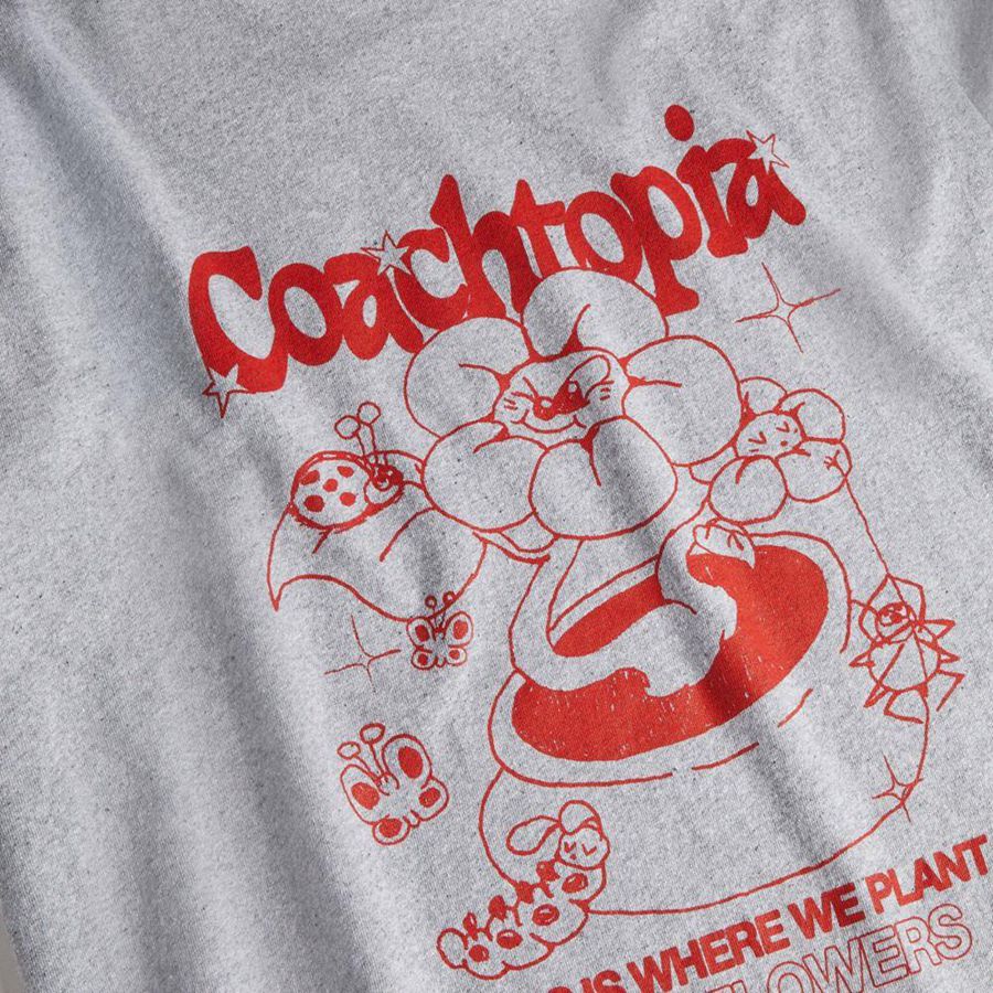 Grey Men COACH® Relaxed With Flower Pot Print T-Shirt | 08164PBKI