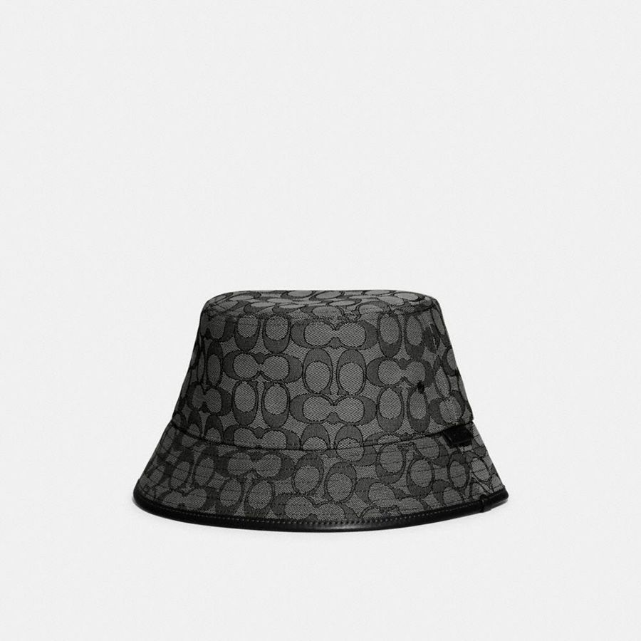 Grey Men COACH® Signature Jacquard Bucket Hat | 46307EOZJ