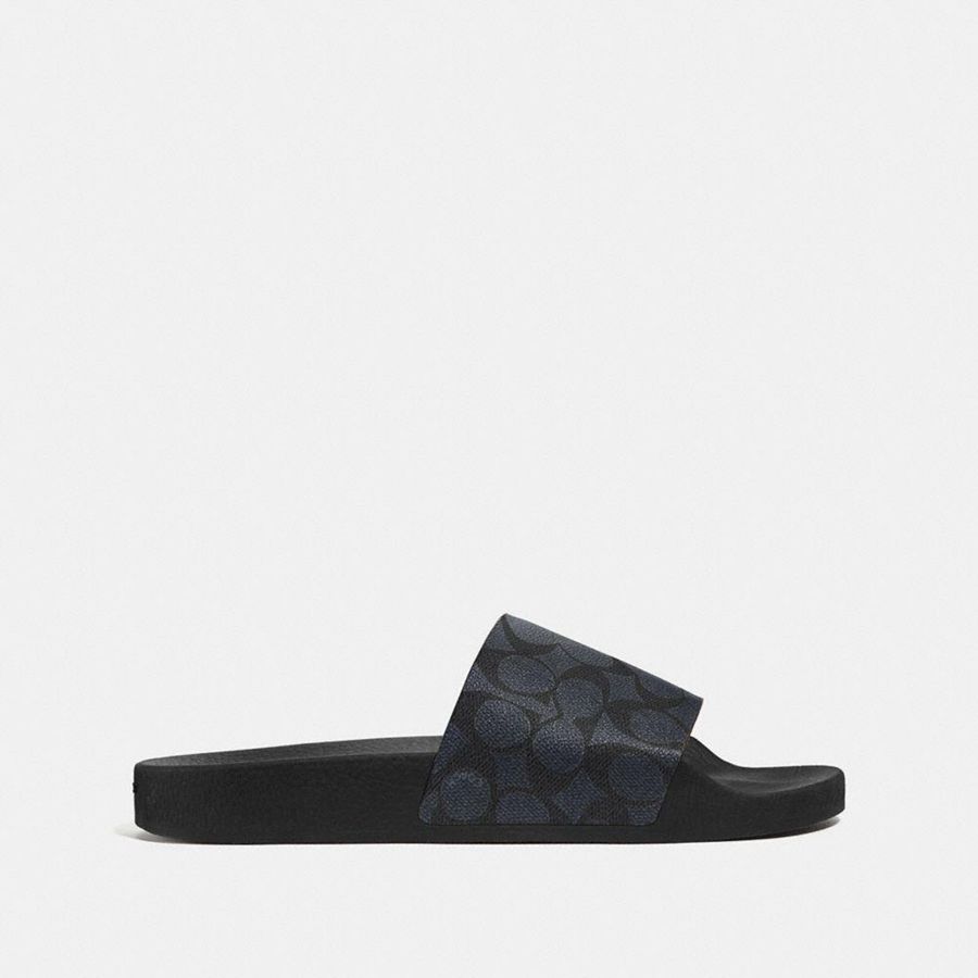 Grey Men COACH® Slide Sandals | 27136GUWB