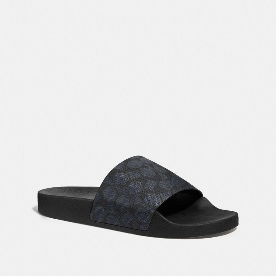 Grey Men COACH® Slide Sandals | 27136GUWB