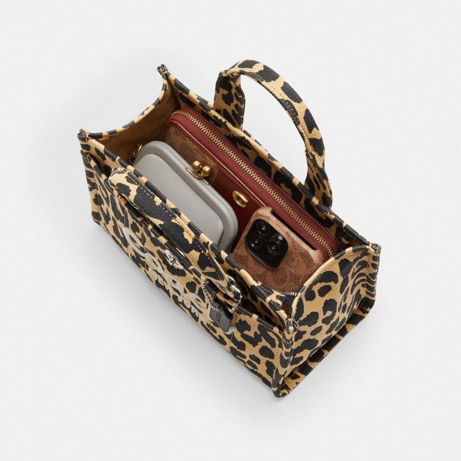 Leopard Women COACH® Cargo 26 With Leopard Print Tote Bags | 80635DHZL