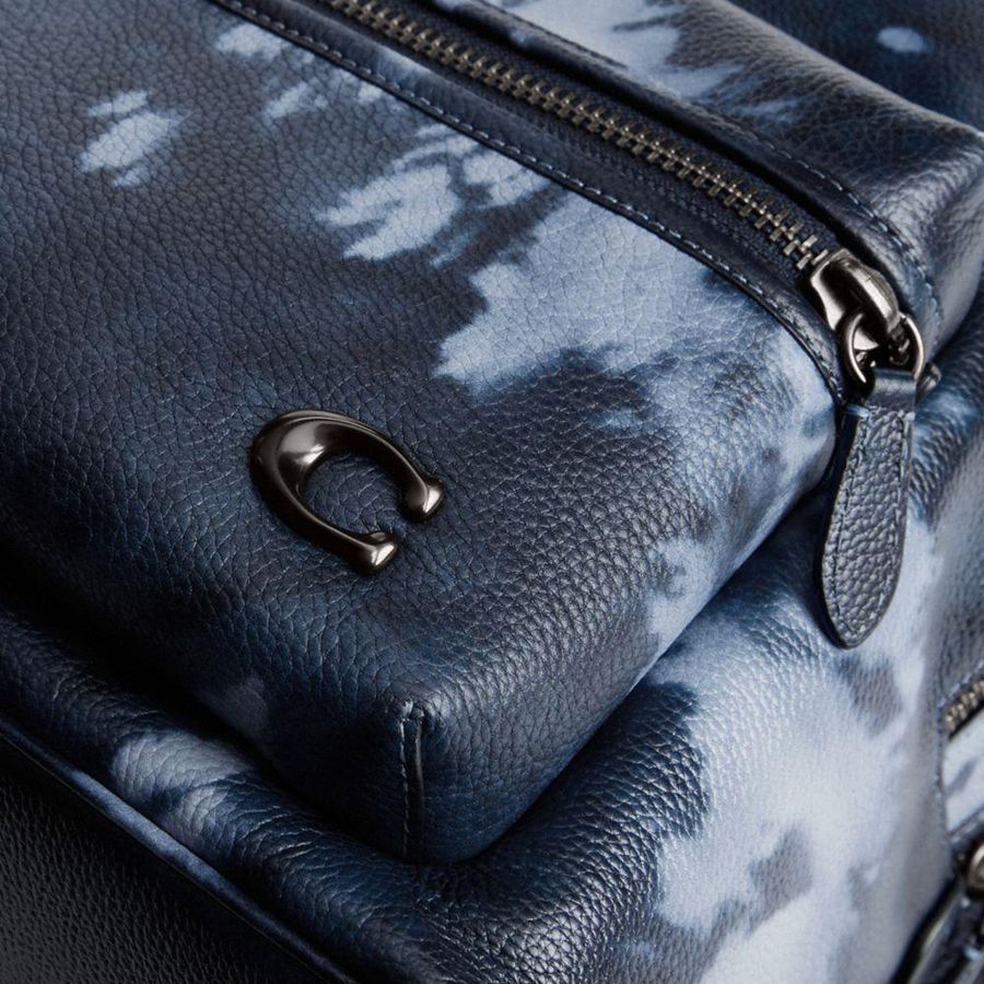 Navy Men COACH® Charter With Tie Dye Print Backpack | 87124ARPW