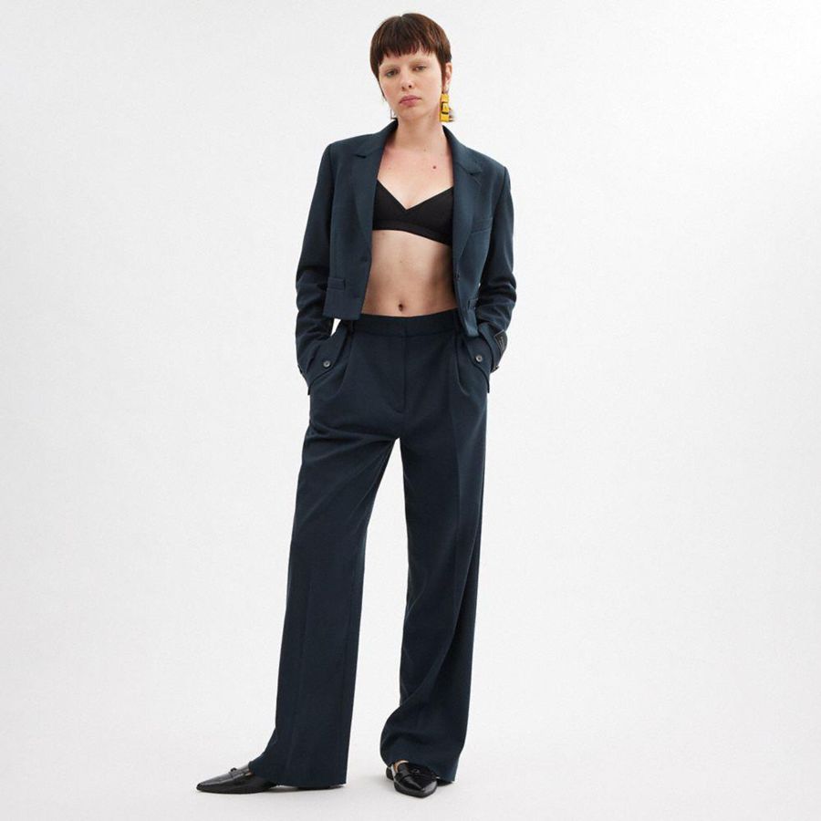 Navy Women COACH® Cropped Blazer | 82964ERVL