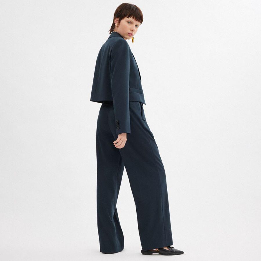 Navy Women COACH® Cropped Blazer | 82964ERVL