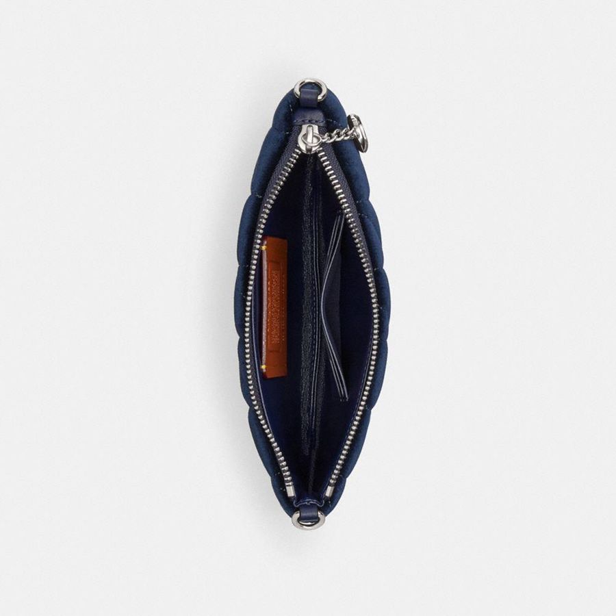 Navy Women COACH® Pouch With Quilting Crossbody Bag | 79830IURC