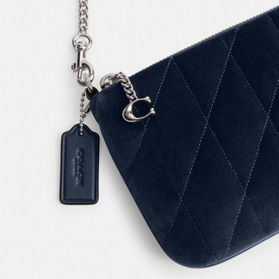 Navy Women COACH® Pouch With Quilting Crossbody Bag | 79830IURC