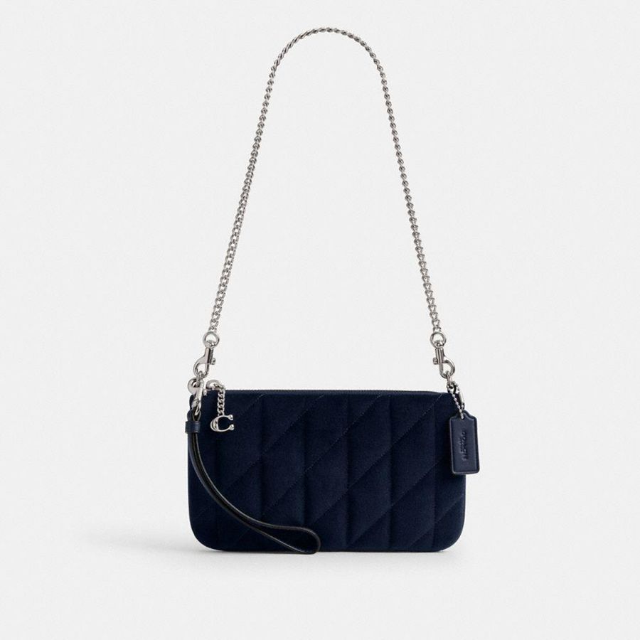 Navy Women COACH® Pouch With Quilting Crossbody Bag | 79830IURC