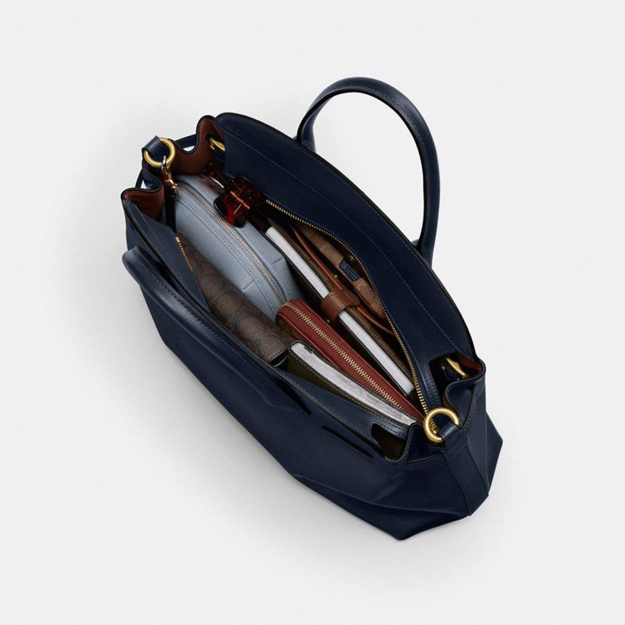 Navy Women COACH® Soft Empire Carryall 40 Tote Bags | 09631FUKD