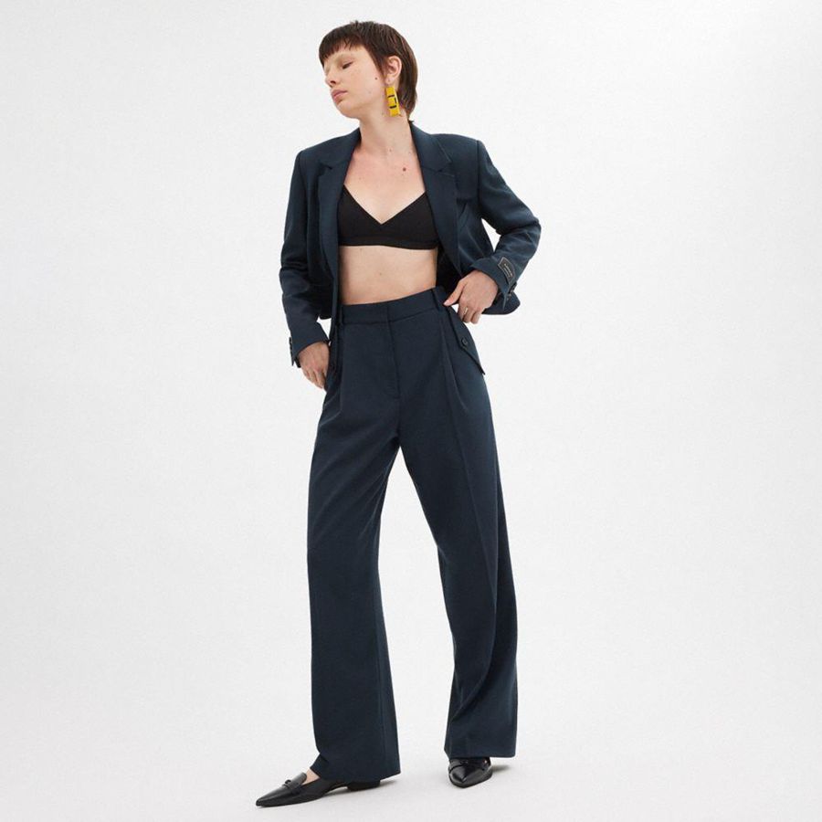 Navy Women COACH® Tailored Pants | 04126YTNV