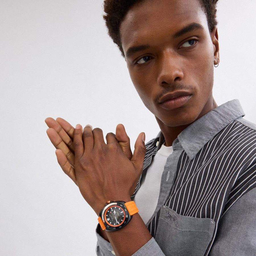 Orange Men COACH® Charter Automatic, 44 Mm Watches | 43609IPVY