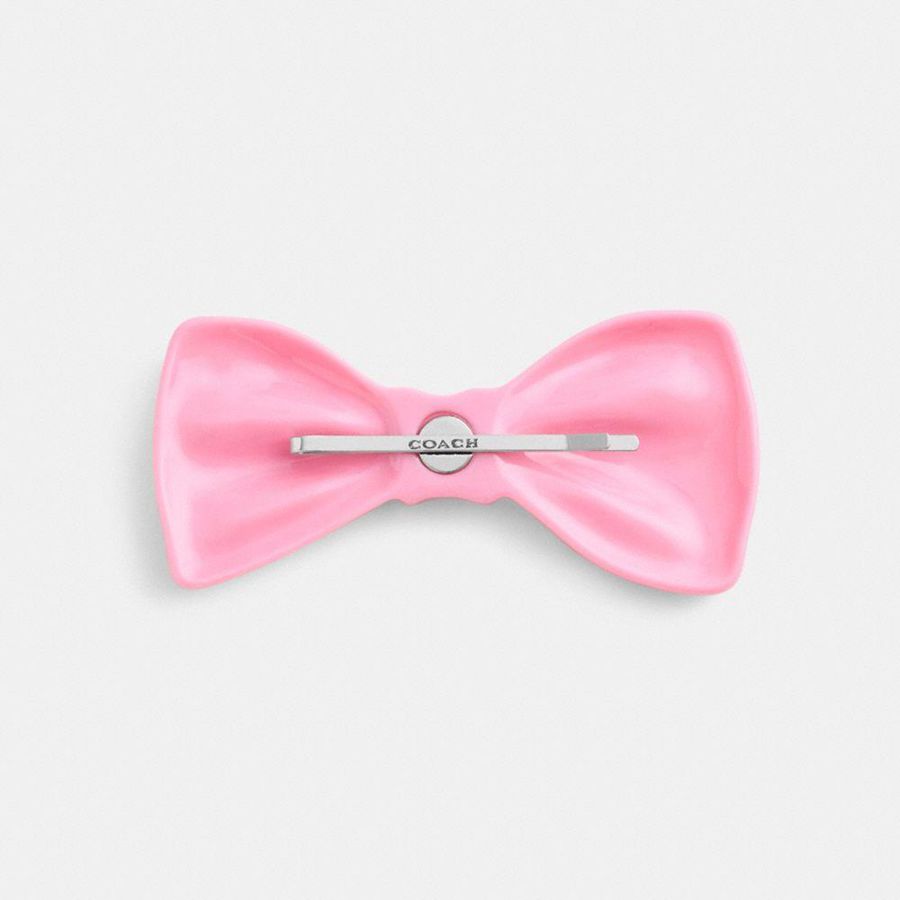 Pink Women COACH® Bow Barrette Jewelry | 59703GTKE
