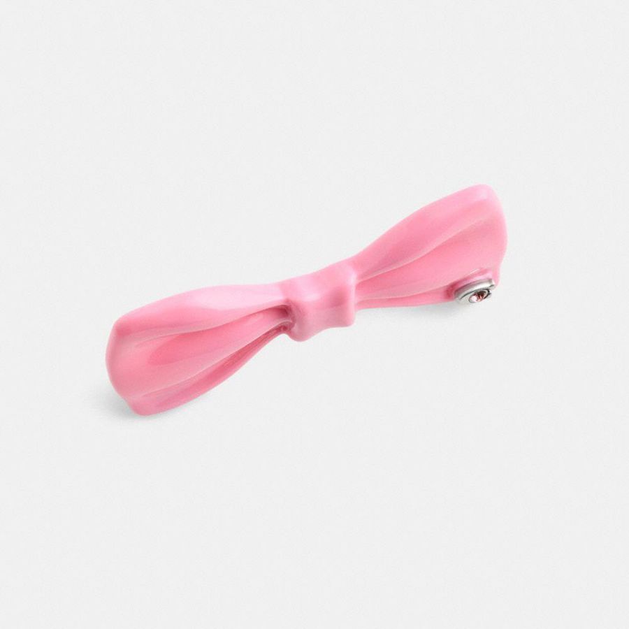 Pink Women COACH® Bow Barrette Jewelry | 59703GTKE