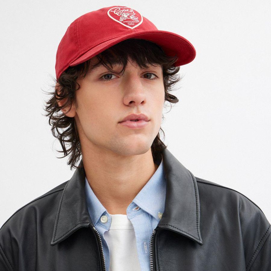 Red Men COACH® Pegasus Print Baseball Hat | 08493EFBI