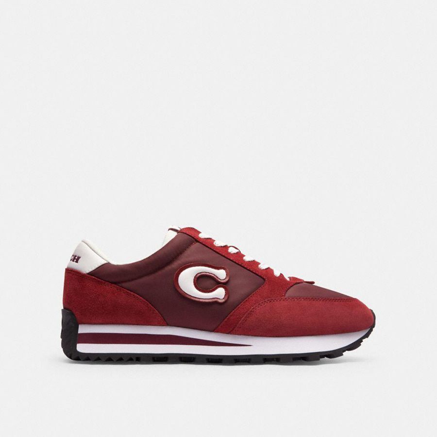 Red Men COACH® Runner Sneakers | 39860LTRZ