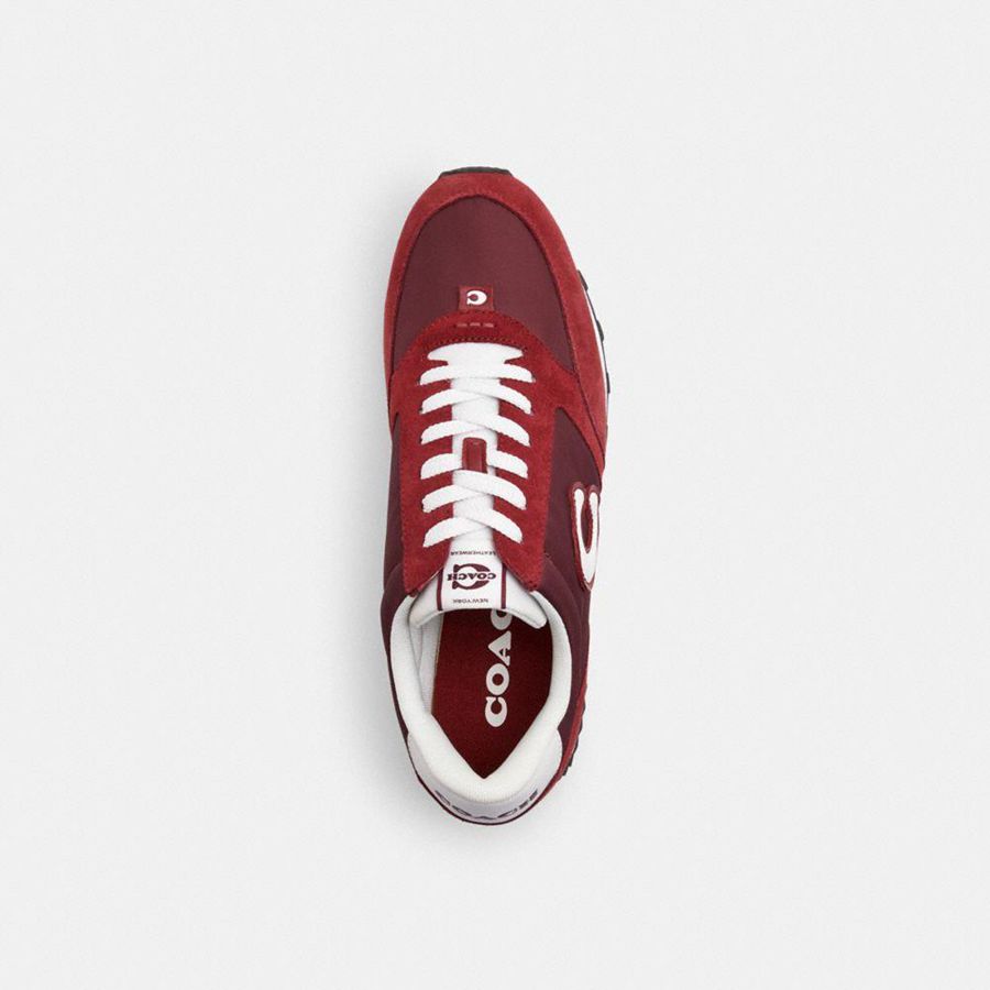 Red Men COACH® Runner Sneakers | 39860LTRZ