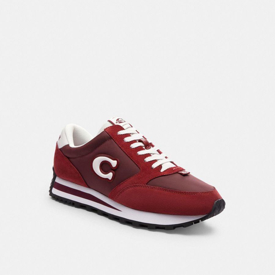 Red Men COACH® Runner Sneakers | 39860LTRZ