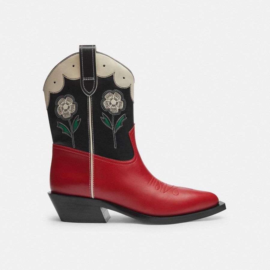 Red Women COACH® Aria Cowboy Boots | 07685XMEI