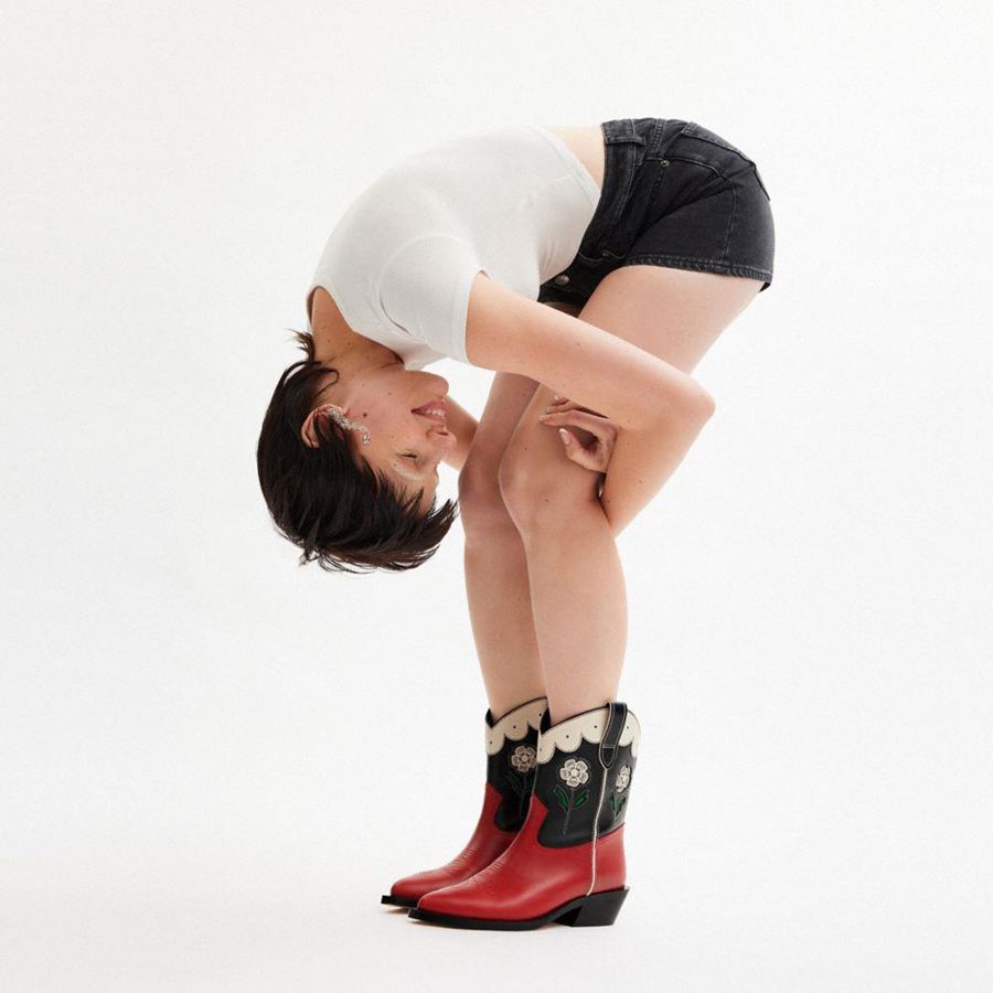 Red Women COACH® Aria Cowboy Boots | 07685XMEI