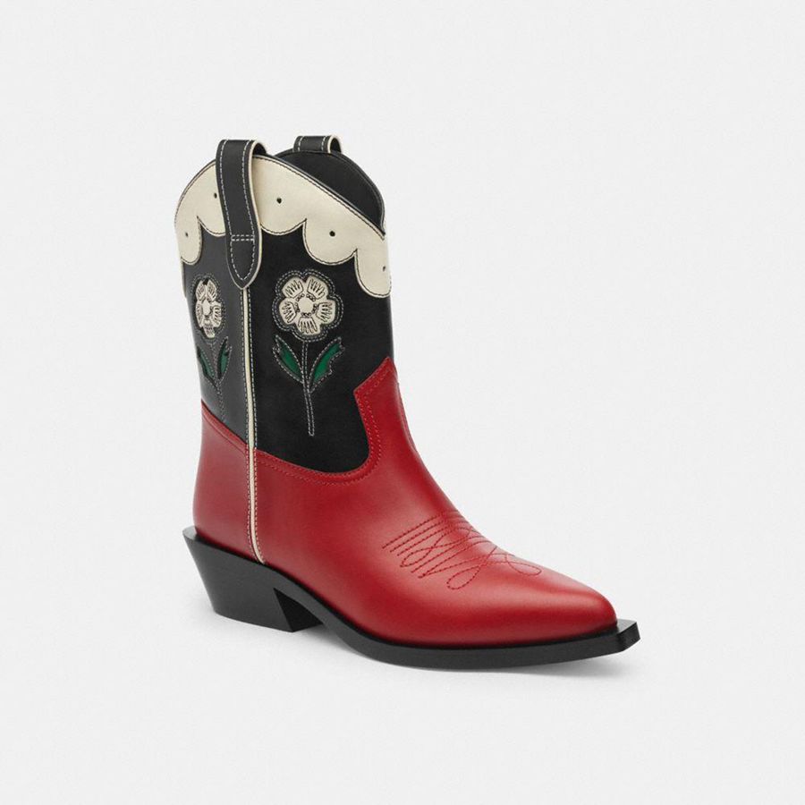 Red Women COACH® Aria Cowboy Boots | 07685XMEI