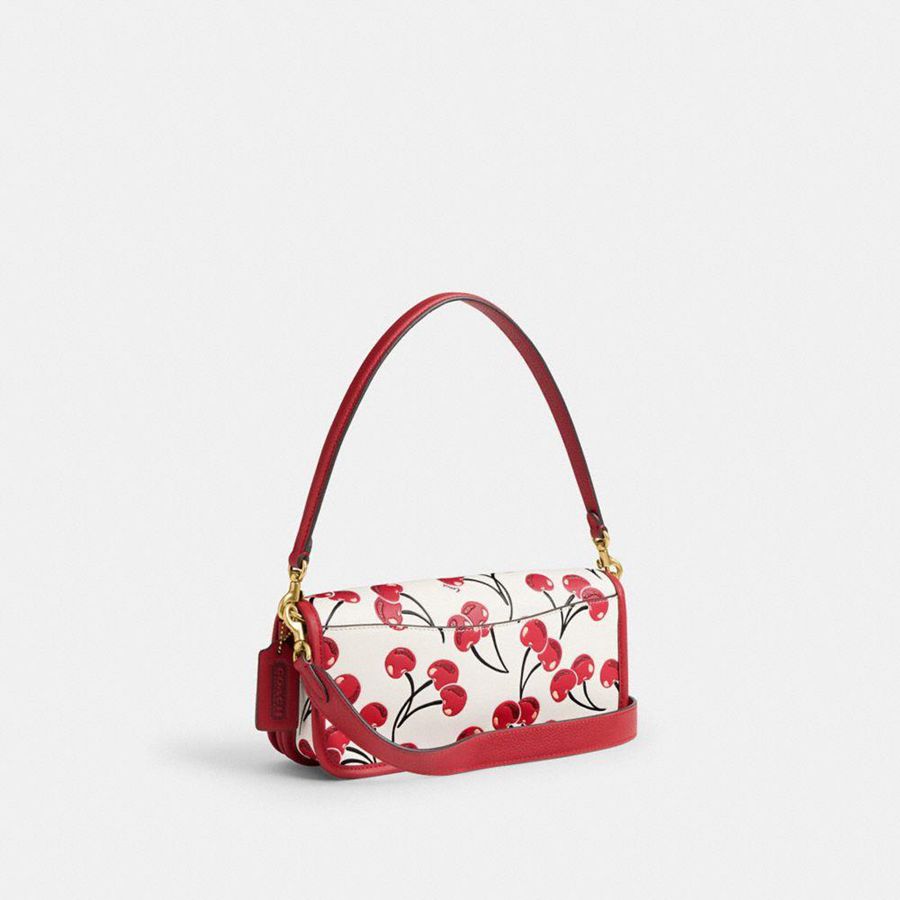 Red Women COACH® Dinky With Cherry Print Hobo Bag | 15839MHYS