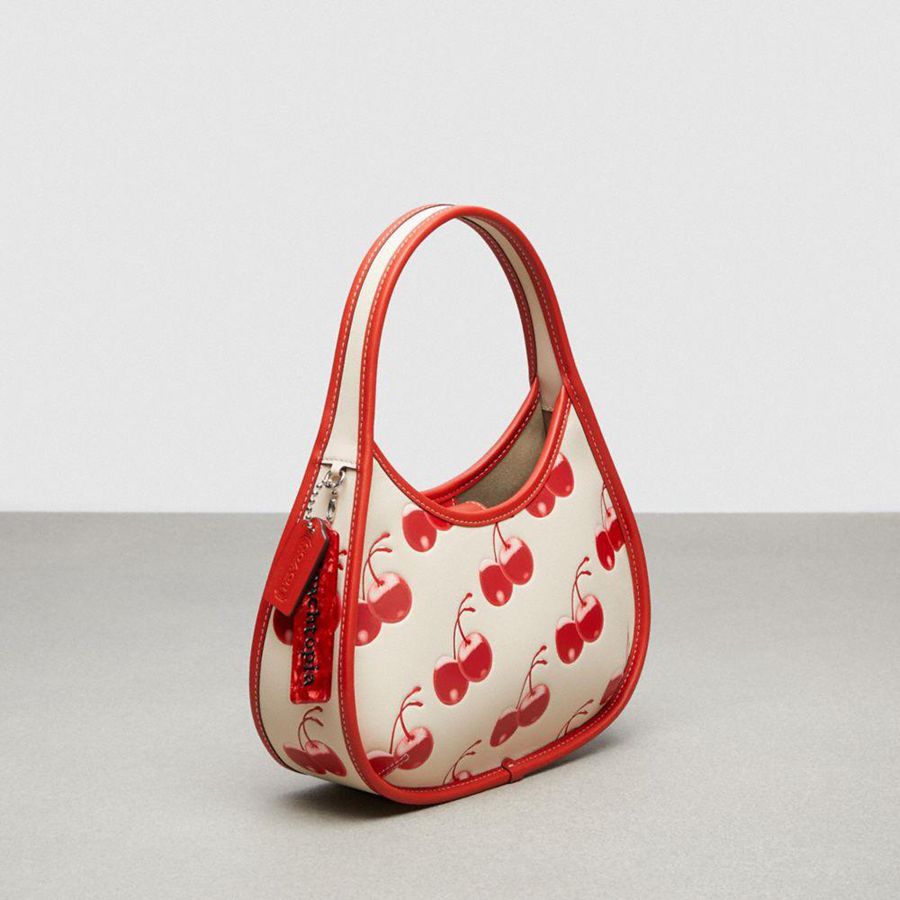 Red Women COACH® Ergo In Coachtopia Leather With Cherry Print Tote Bags | 73465PJLO