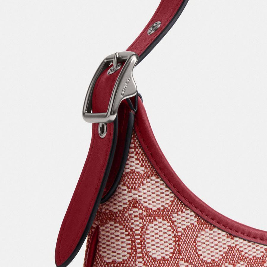 Red Women COACH® Hamptons In Signature Textile Jacquard Hobo Bag | 31976WYTD