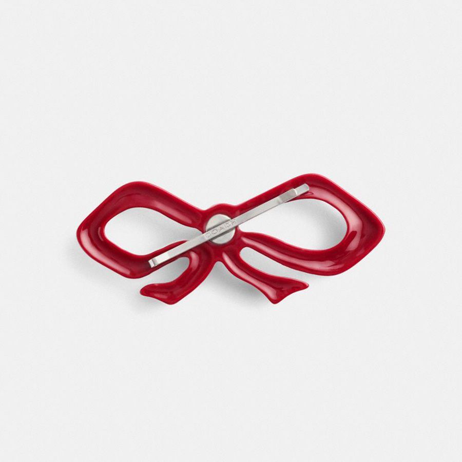 Red Women COACH® Pavé Bow Barrette Jewelry | 21789BMGH