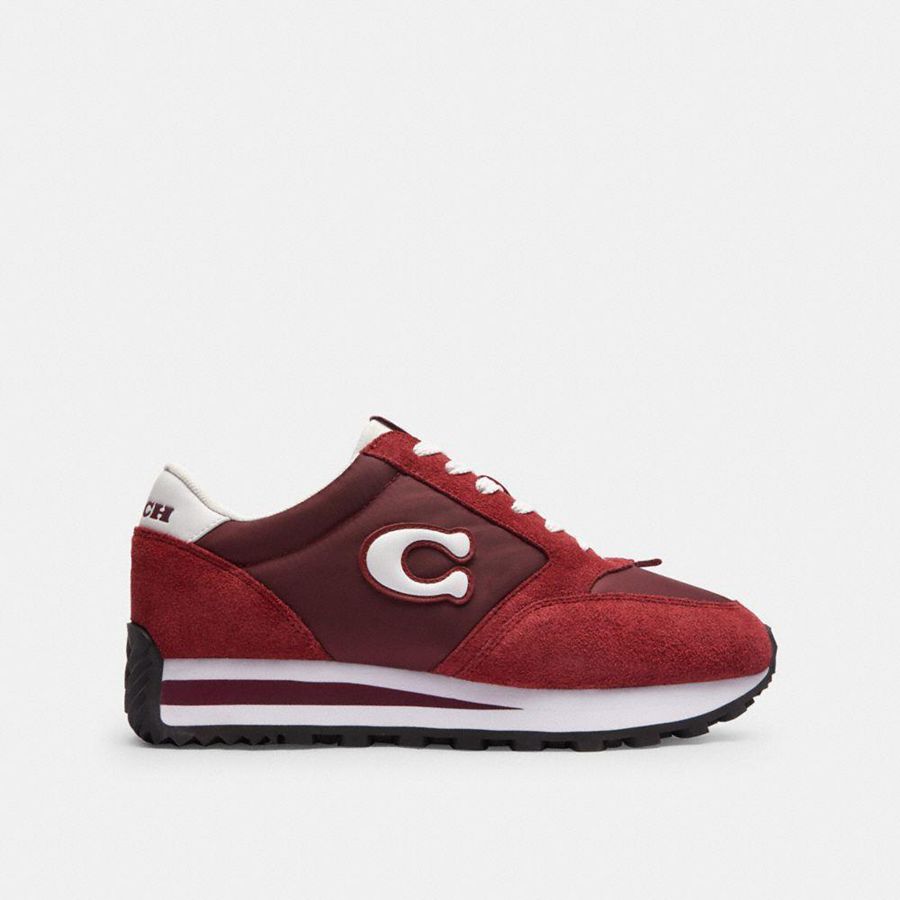 Red Women COACH® Runner Sneakers | 62539ITSW