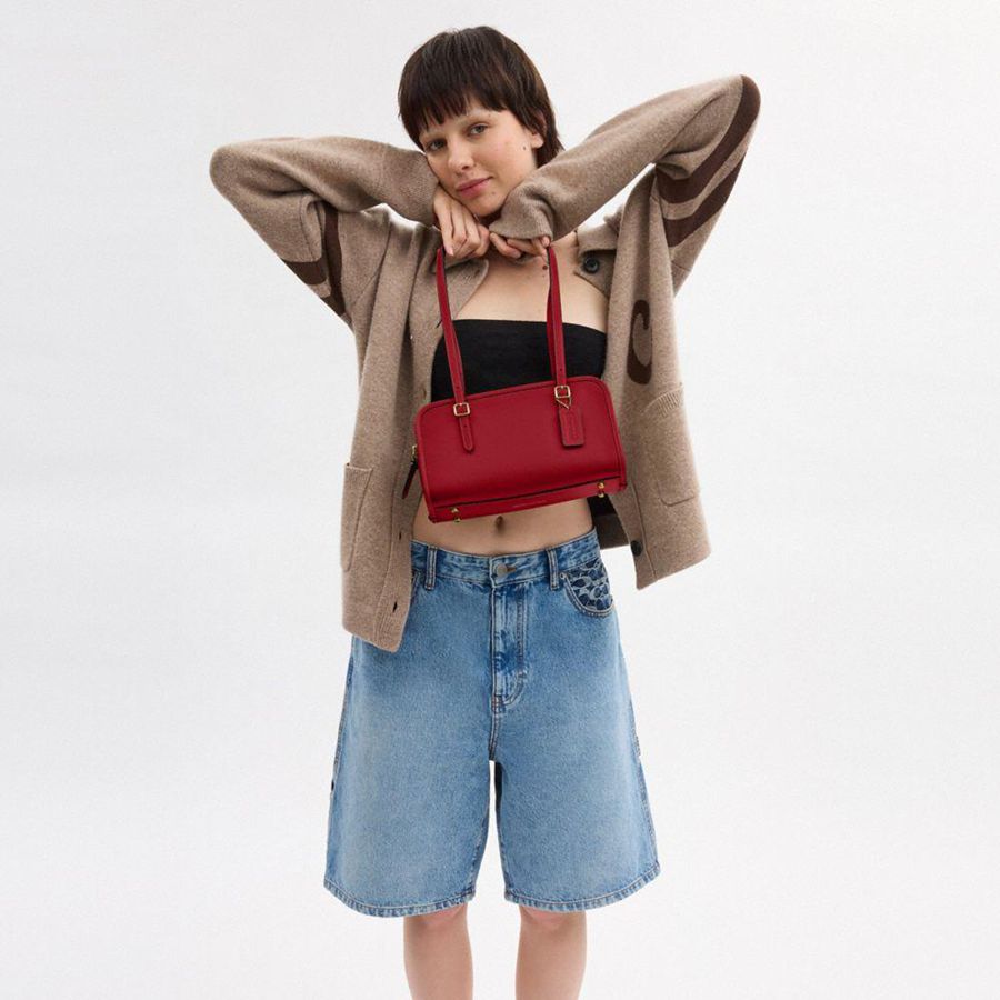 Red Women COACH® Swing Zip Shoulder Bag | 23509LAEK