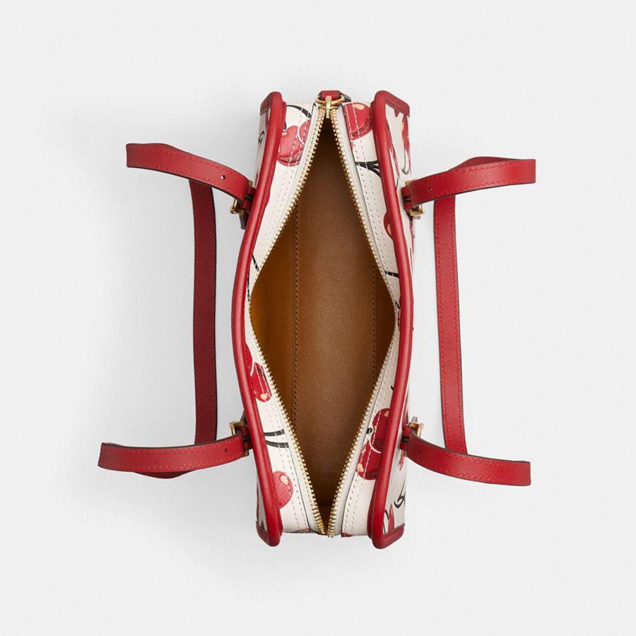 Red Women COACH® Swing Zip With Cherry Print Shoulder Bag | 15674XZHU