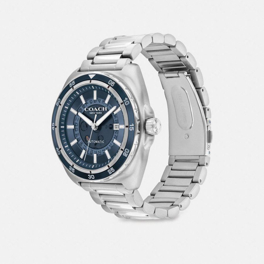 Silver Men COACH® Charter Automatic, 44 Mm Watches | 02417UXSO