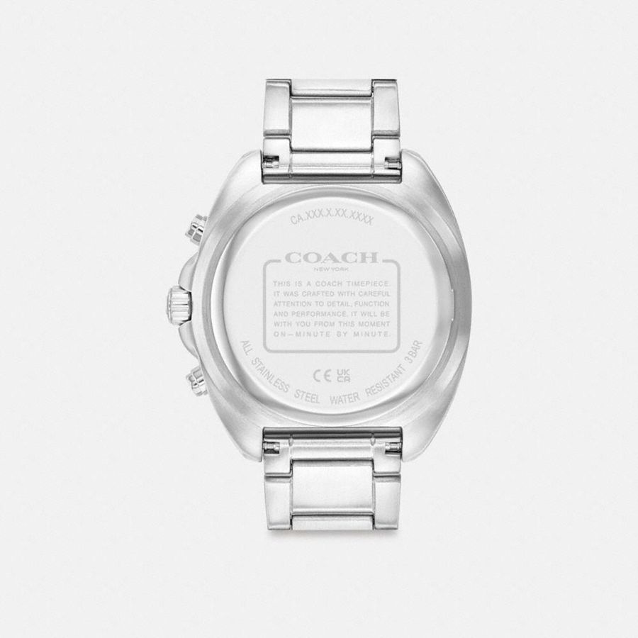 Silver Men COACH® Charter Chronograph, 44 Mm Watches | 75362OJHE