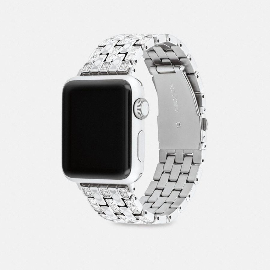 Silver Women COACH® Apple® Strap, 38 Mm, 40 Mm And 41 Mm Watches | 96120RPWY