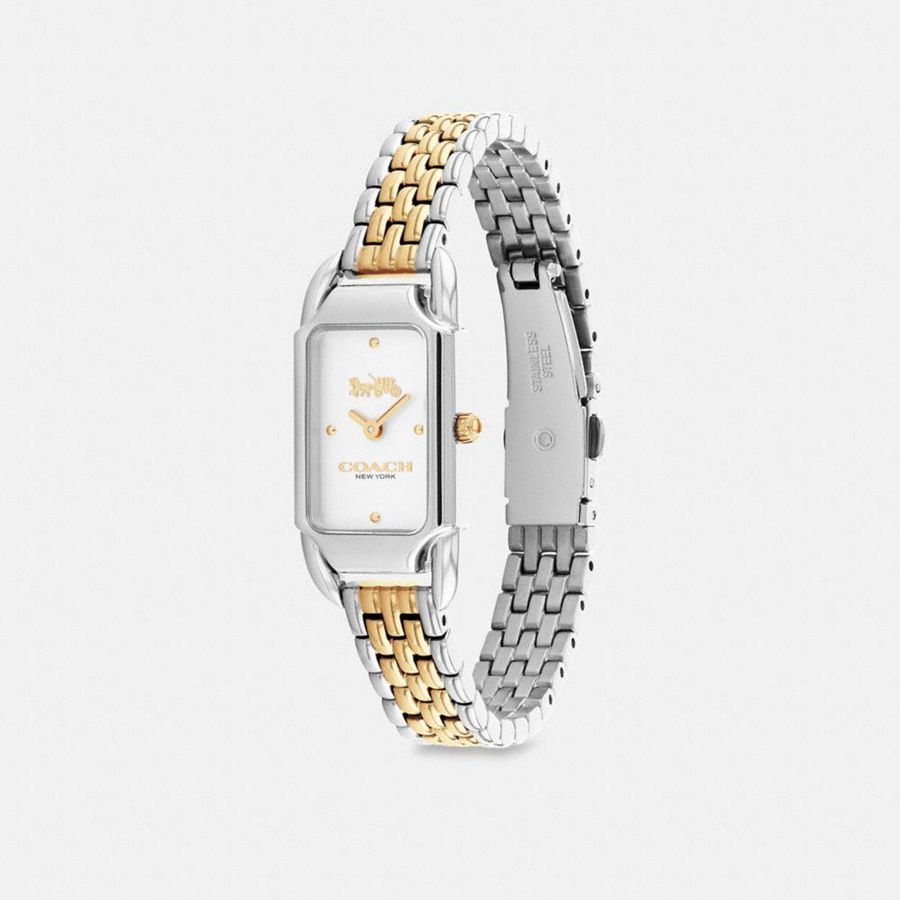 Silver Women COACH® Cadie, 17.5 Mm X 28.5 Mm Watches | 27095CKGU