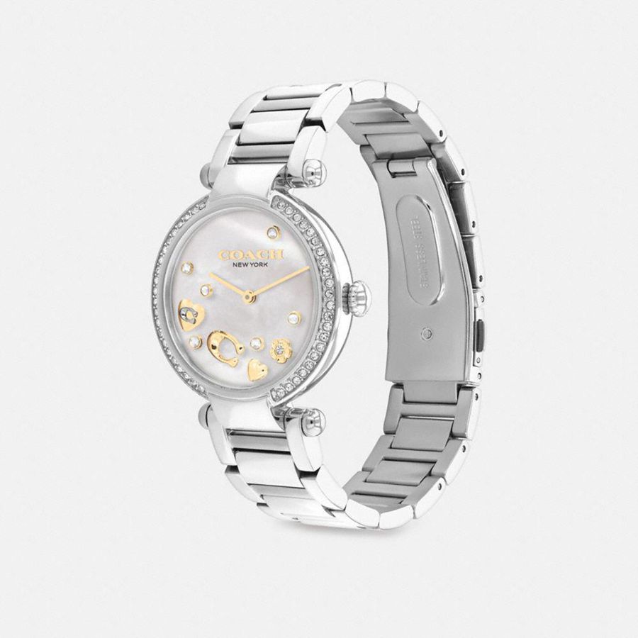 Silver Women COACH® Cary, 34 Mm Watches | 36087OFWM