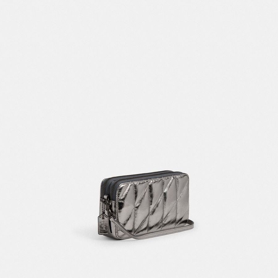 Silver Women COACH® Kira Crossbody With Quilting Clutch Bags | 50831OKVW