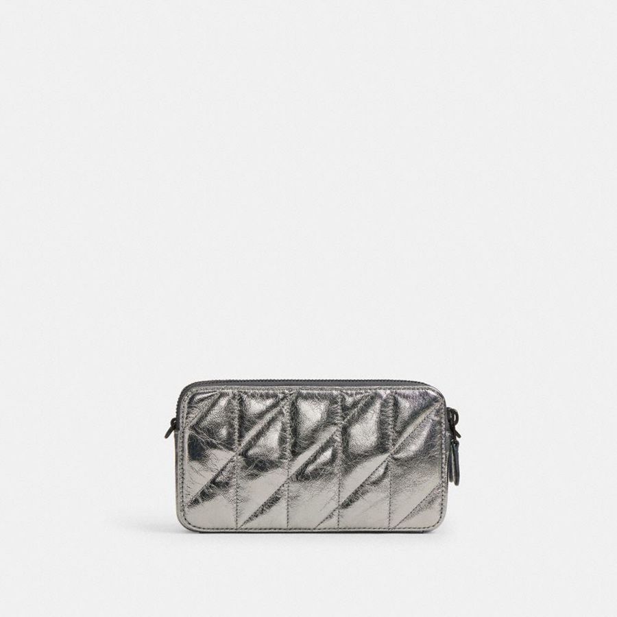 Silver Women COACH® Kira Crossbody With Quilting Clutch Bags | 50831OKVW