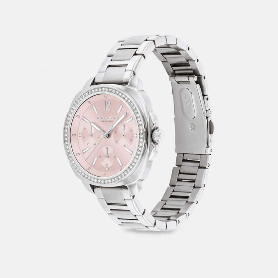 Silver Women COACH® Kitt Chronograph, 34 Mm Watches | 74895YXTS