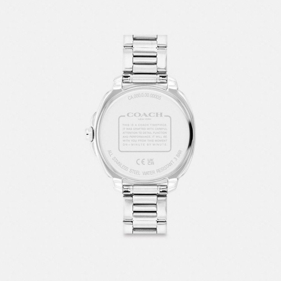 Silver Women COACH® Kitt Chronograph, 34 Mm Watches | 74895YXTS