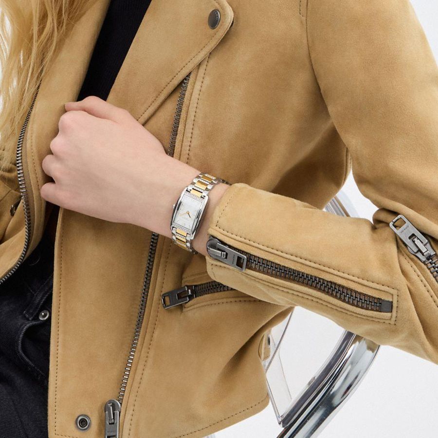 Silver Women COACH® Reese, 35 Mm X 24 Mm Watches | 41963VTFM