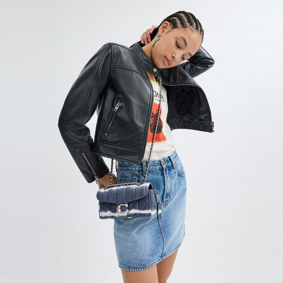 Silver Women COACH® Tabby 20 With Quilting And Tie Dye Shoulder Bag | 56281HGDU