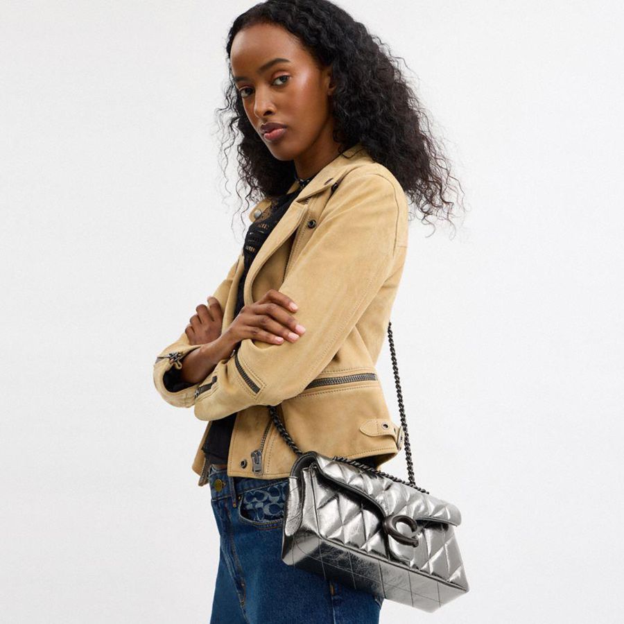 Silver Women COACH® Tabby 26 With Quilting Shoulder Bag | 37608WCBL