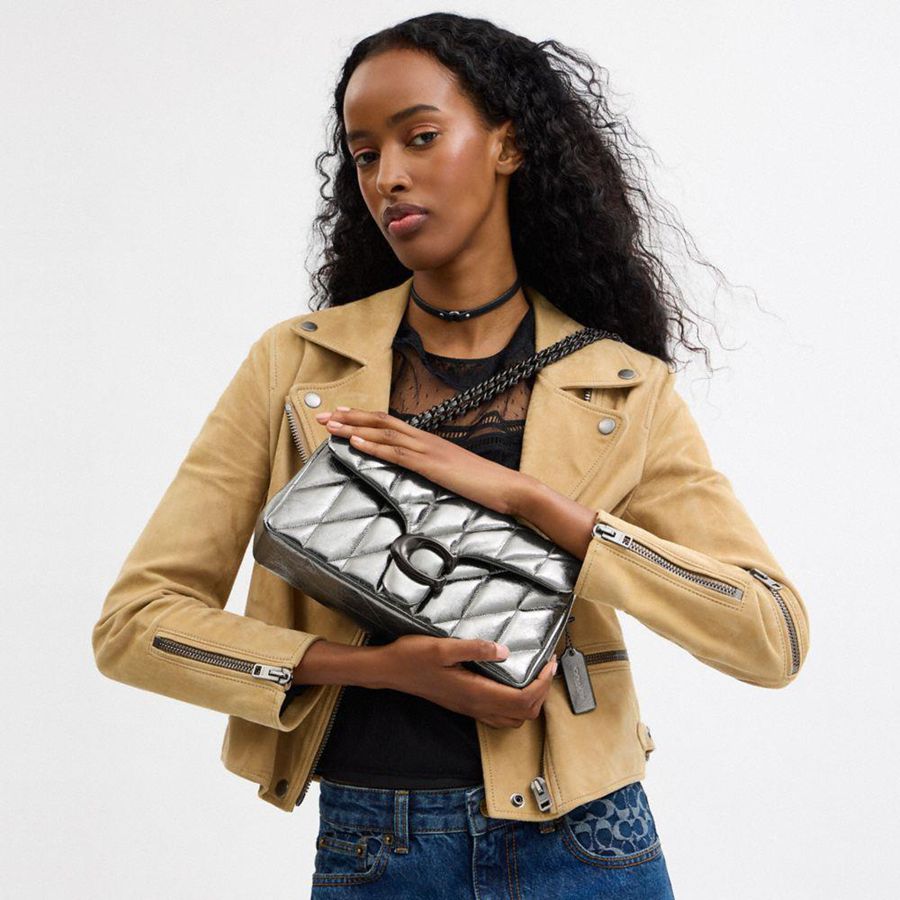 Silver Women COACH® Tabby 26 With Quilting Shoulder Bag | 37608WCBL