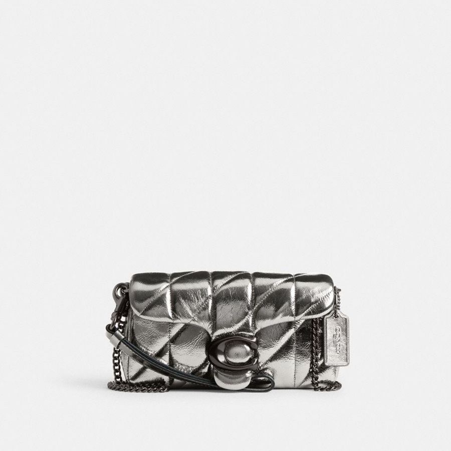 Silver Women COACH® Tabby Crossbody Wristlet With Quilting Clutch Bags | 46379FRGJ