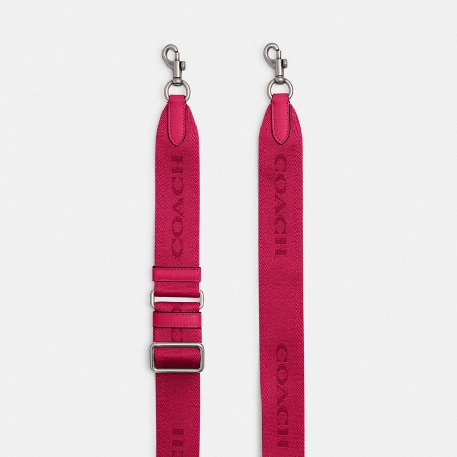 Silver Women COACH® Tonal Signature Webbing Strap Charms | 31968AMWQ
