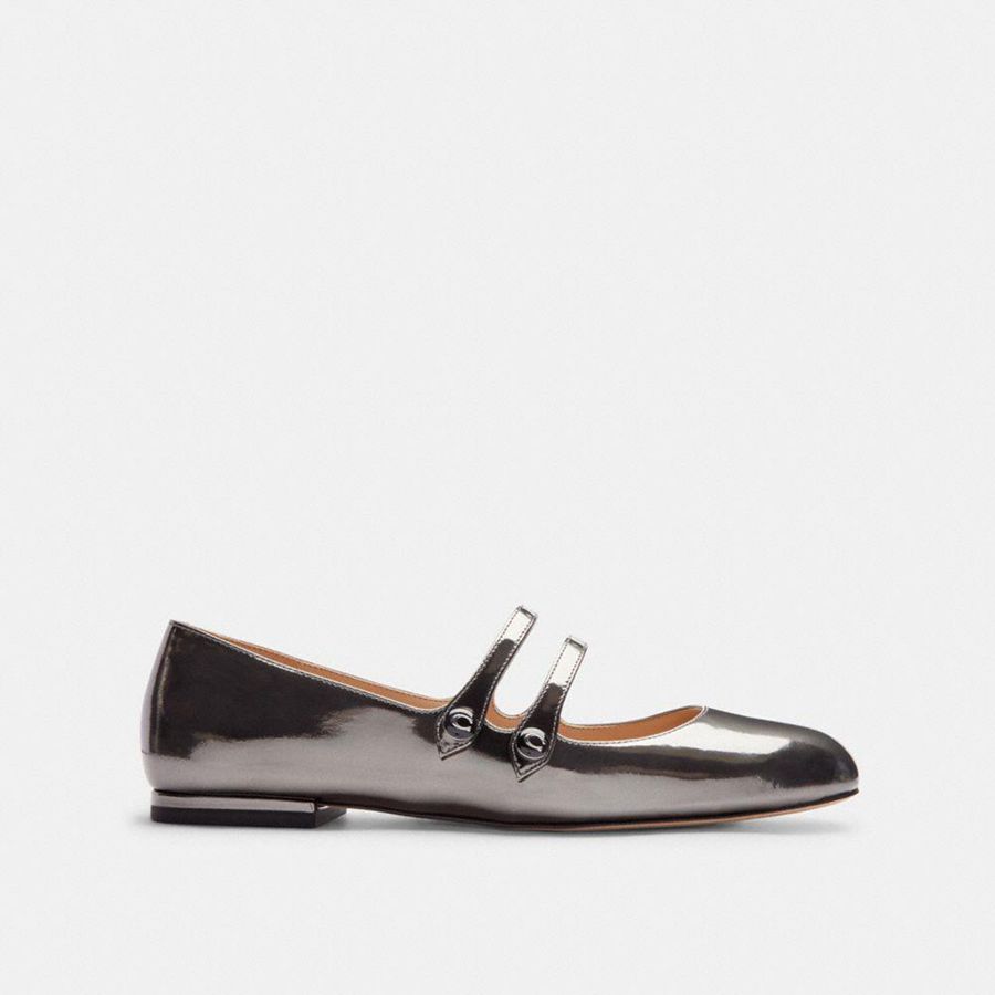 Silver Women COACH® Winley Mary Jane Loafers | 27610GLUH