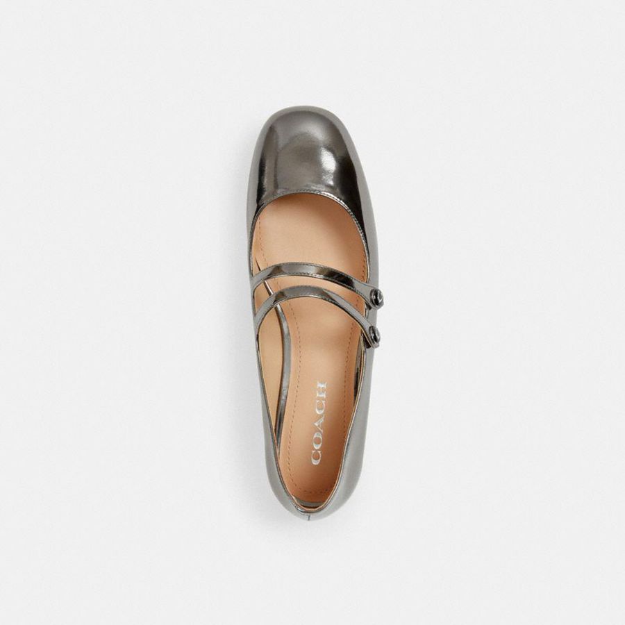 Silver Women COACH® Winley Mary Jane Loafers | 27610GLUH