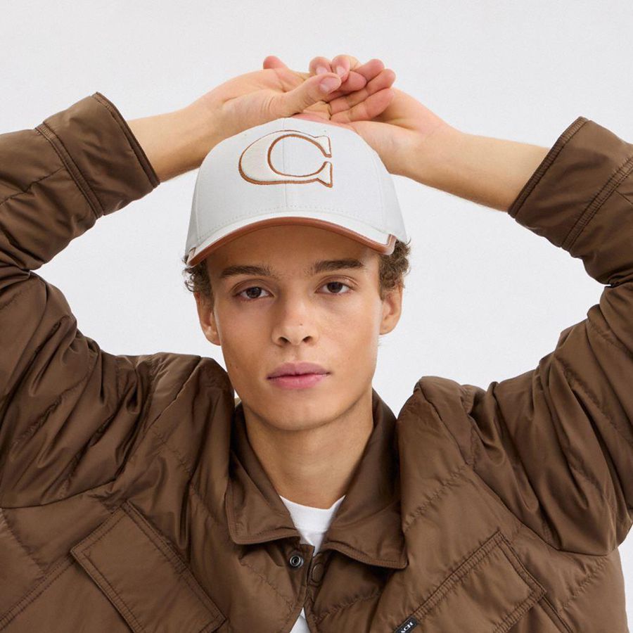White Men COACH® Baseball Hat | 78245FATN